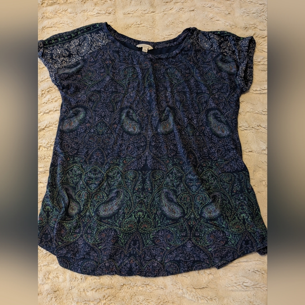 Lucky Brand navy paisley shirt